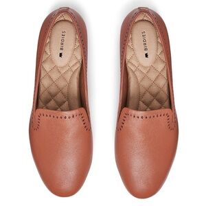Birdies The Starling Laser Cut Flat Whiskey/Cognac Brown Size 8